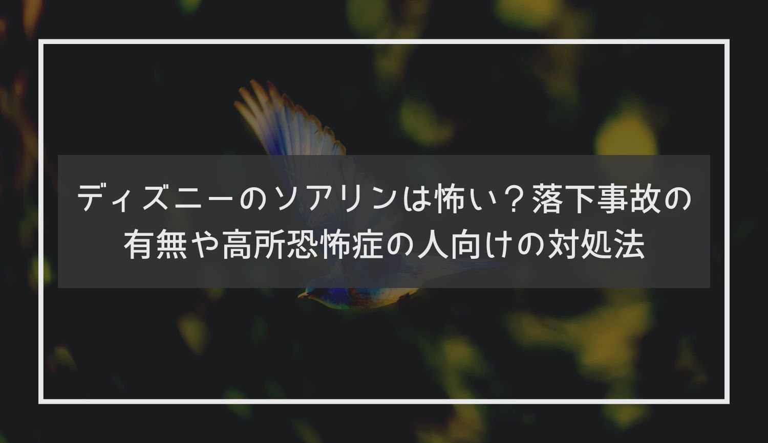 ディズニーのソアリンは怖い？落下事故の有無や高所恐怖症の人向けの対処法