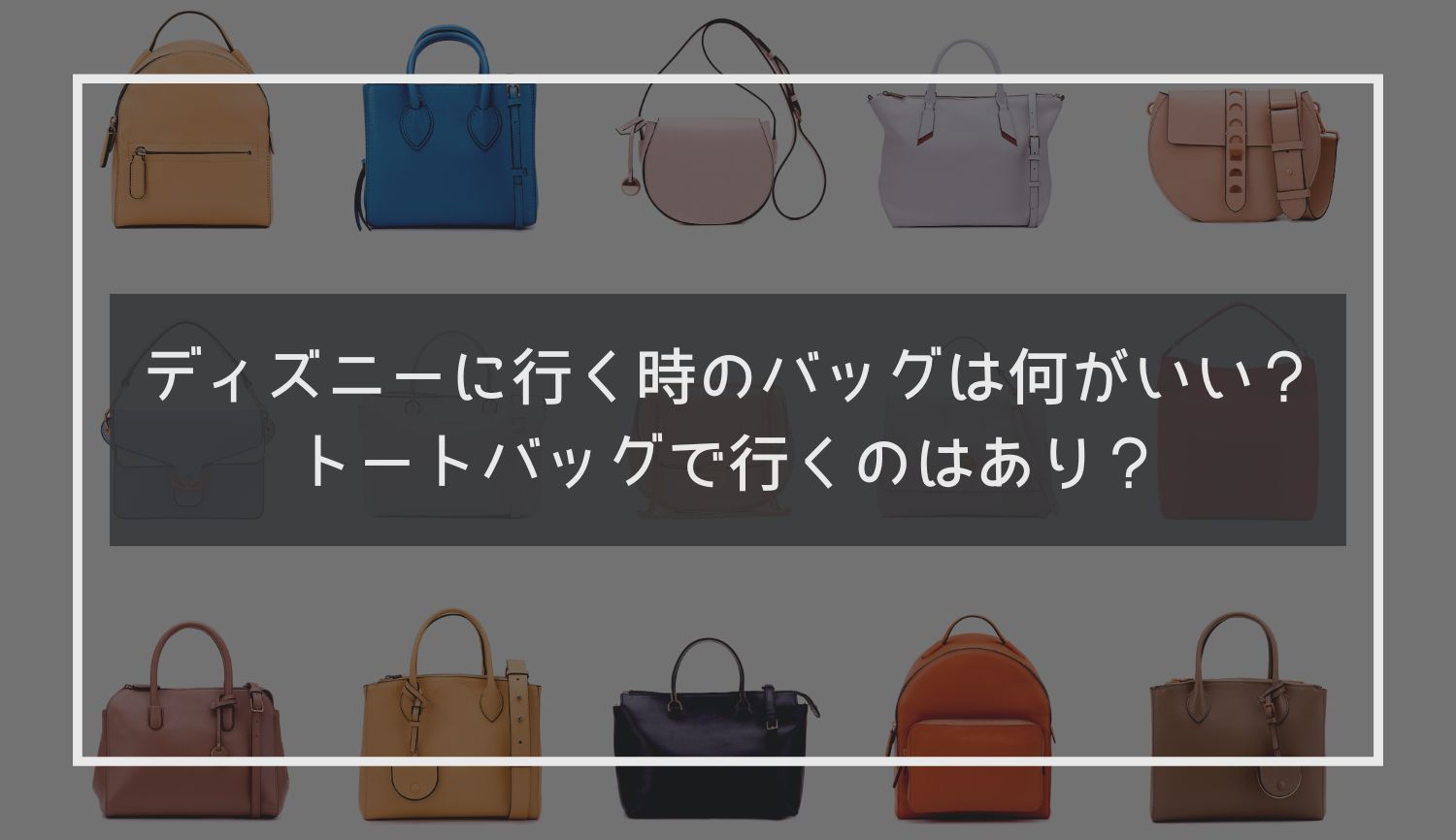 ディズニーに行く時のバッグは何がいい？トートバッグで行くのはあり？