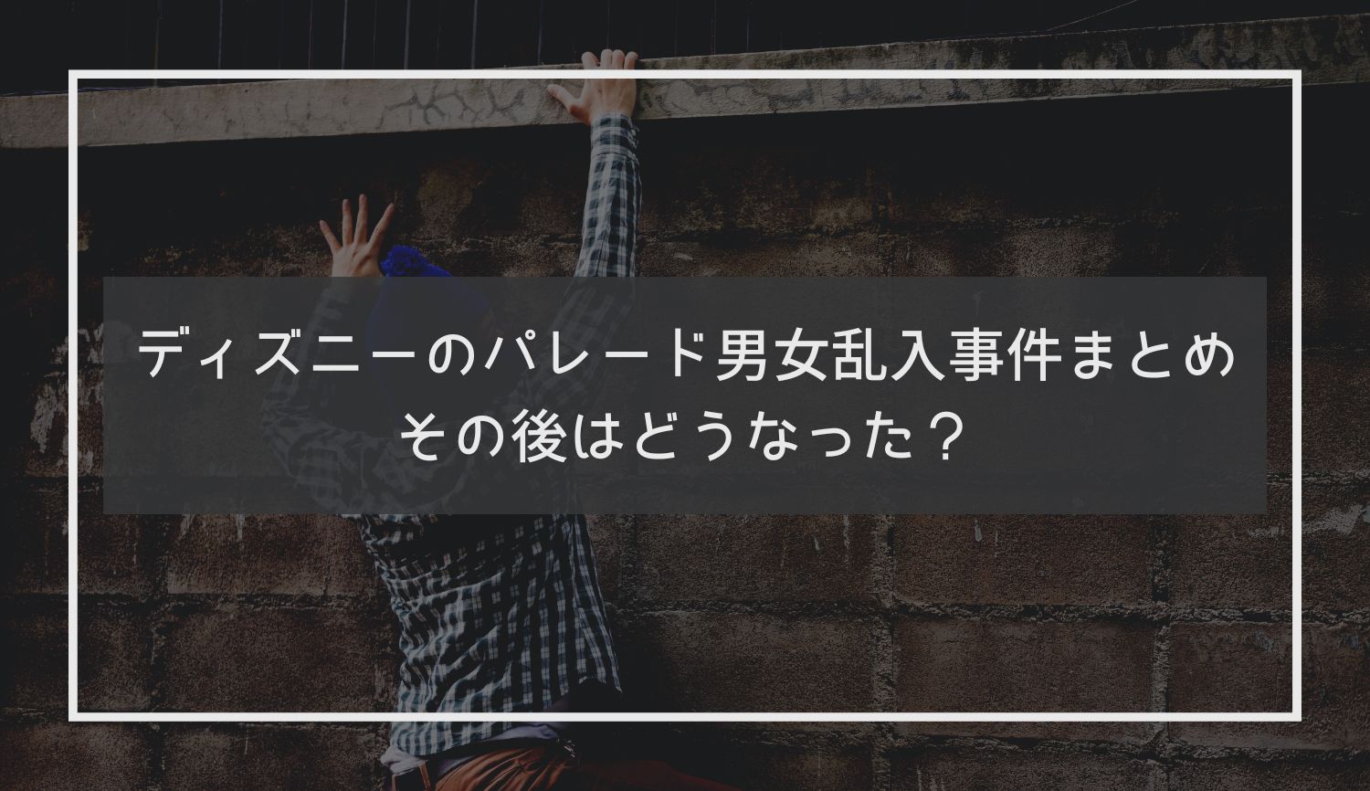 ディズニーのパレード男女乱入事件まとめ｜その後はどうなった？